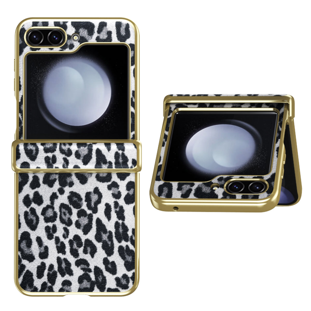 GKK For Samsung Galaxy Z Flip5 5G Hinge Protection Phone Case Leopard Pattern Anti-Drop Hard PC Phone Cover GKK For Samsung Galaxy Z Flip5 5G Hinge Protection Phone Case Leopard Pattern Anti-Drop Hard PC Phone Cover
